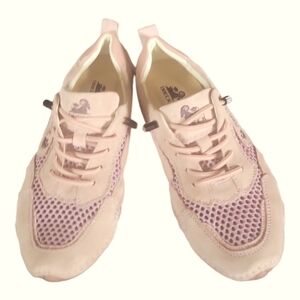 DBECK  Women's Suede and Mesh Upper Arch Airwalker Outdoor Pro Pink Shoes 39